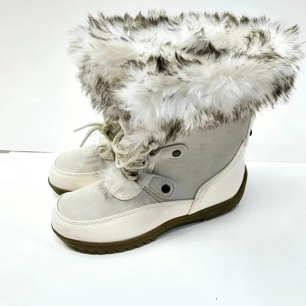 NWT Sporto Minor Waterproof Suede Mid-Calf Boot with Faux Fur Trim Size 6